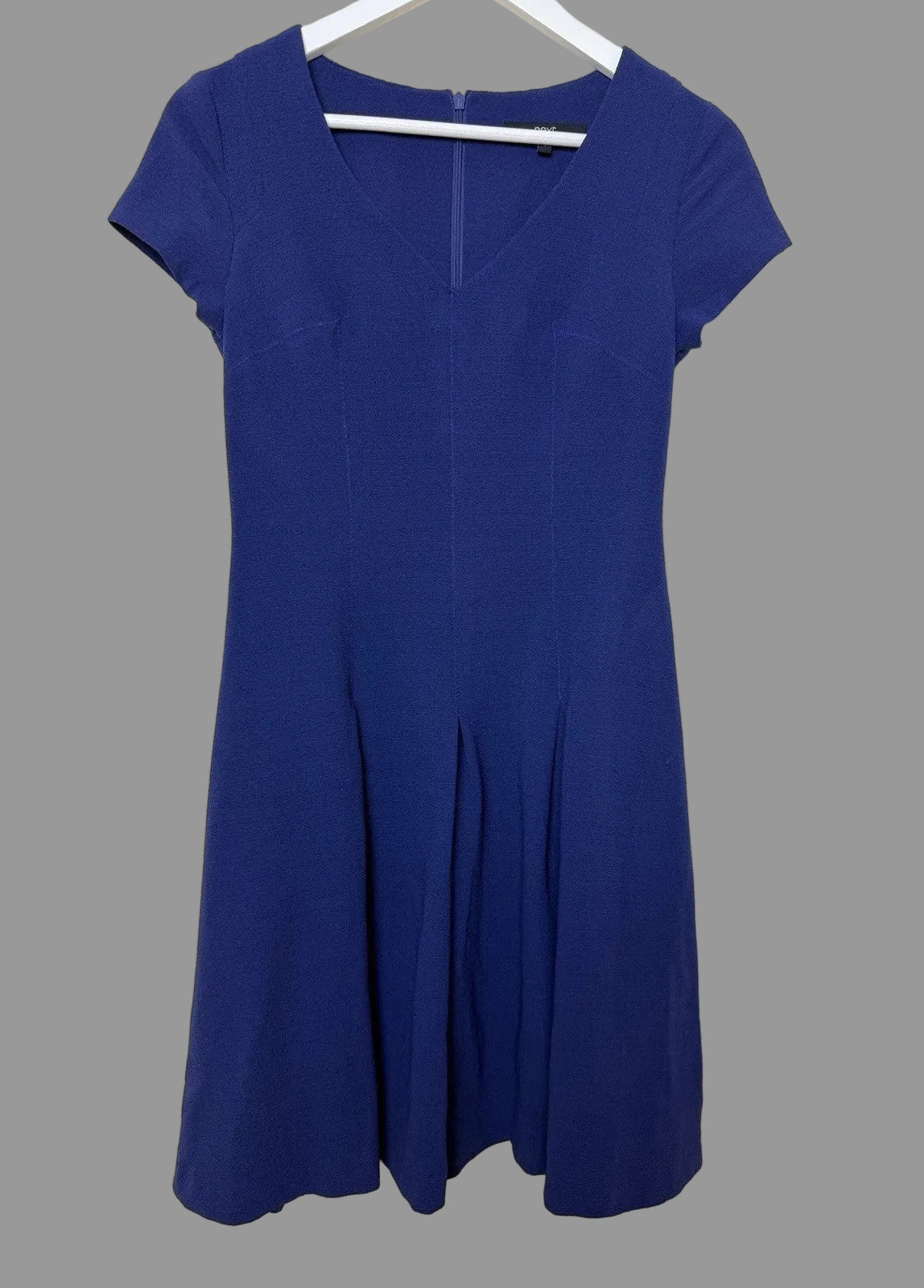 Next Violet Fit & Flare Skater Style V Neck Cap Sleeve Dress - UK6