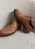 Redfoot Leather Brogue Shoes UK7 Tan Brown Wingtip Lace Up Smart Formal