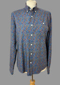 Barbour Beacon Floral Cotton Shirt UK S Blue Liberty Print Button Up