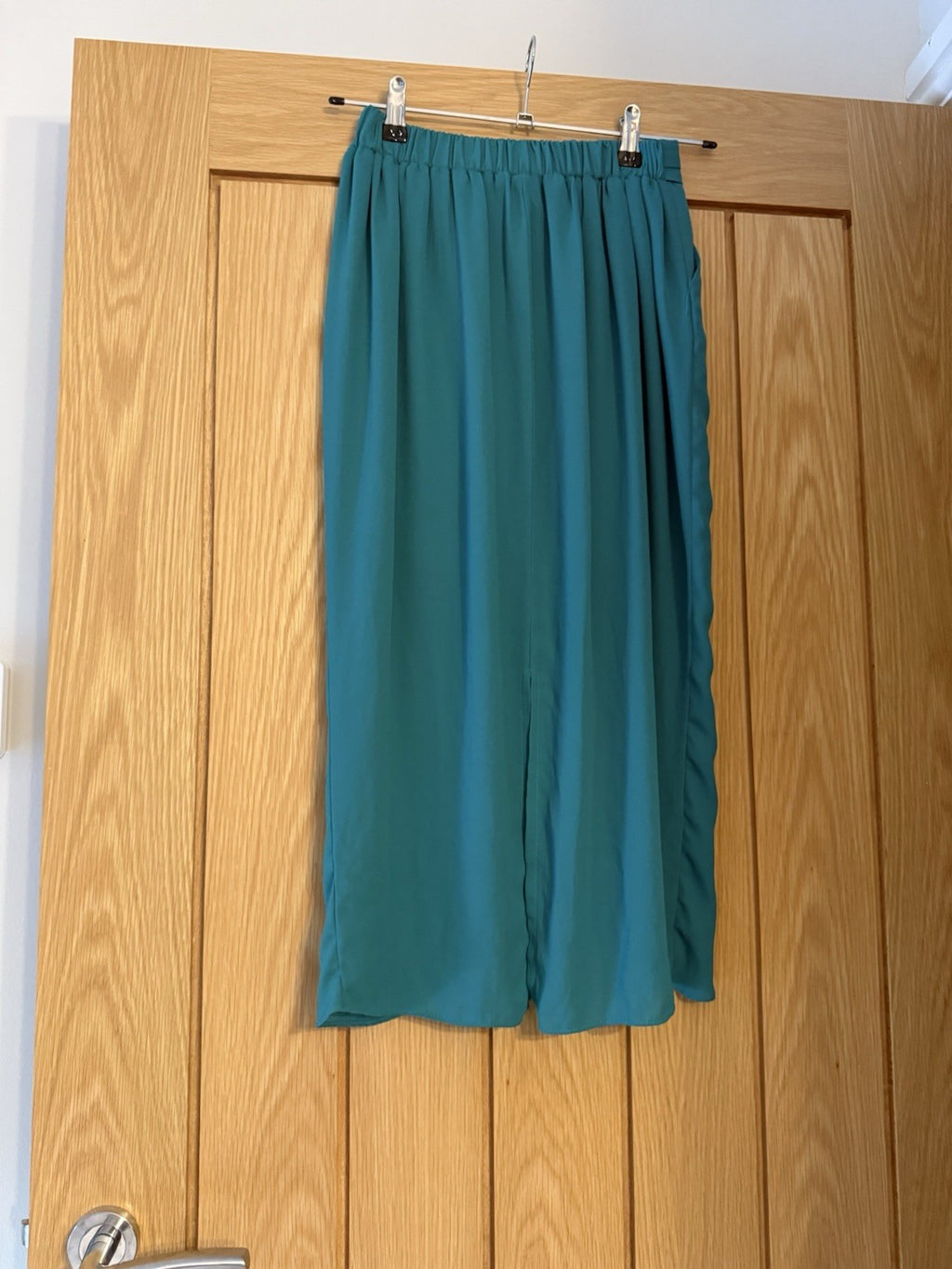Jade Green Lined Wrap Skirt Elasticated Waist - Size UK6