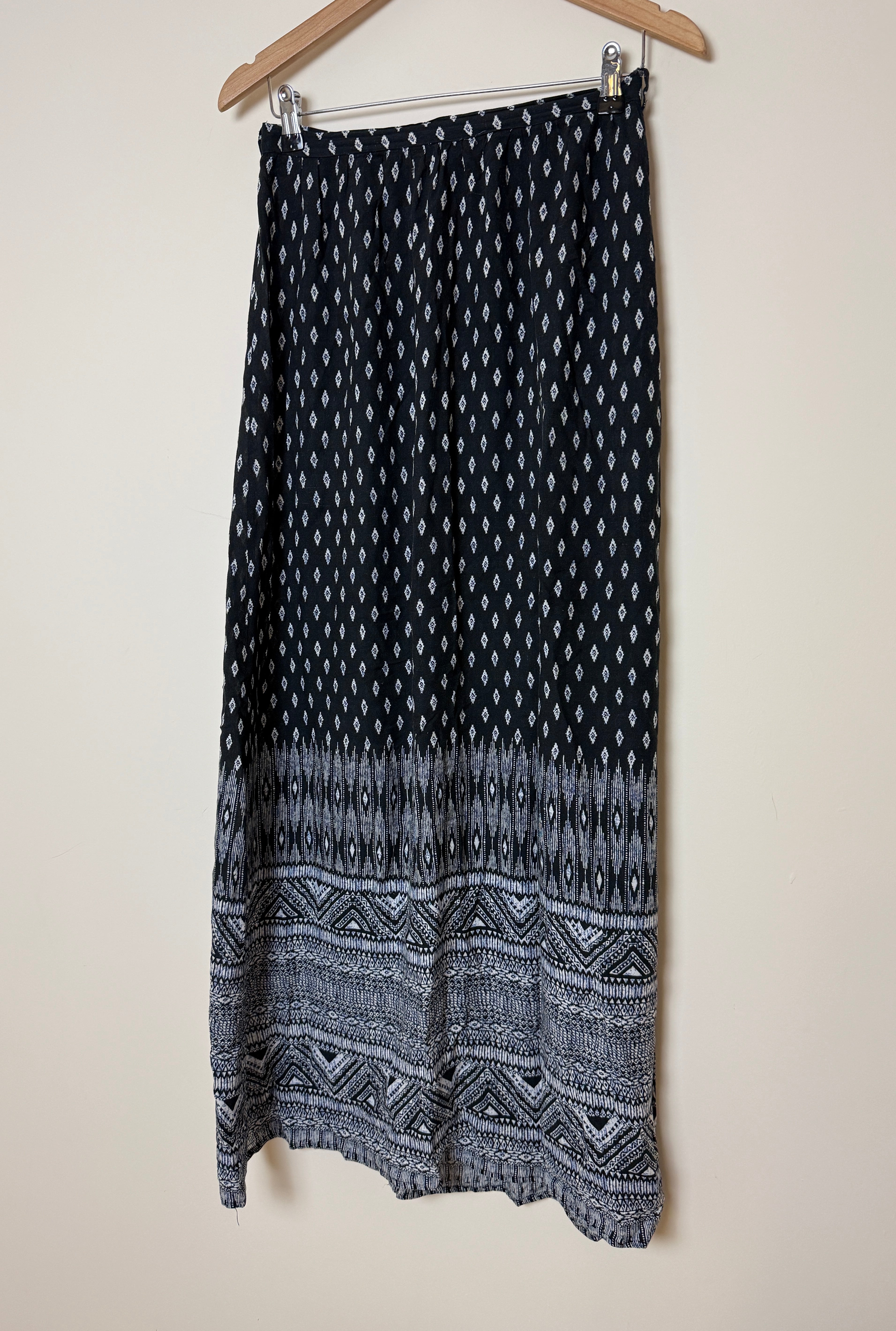 New Look Black Boho Maxi Skirt Size UK 8