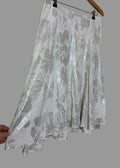 Per Una Linen Blend Tiered Silver White Full & Flared Occasion Skirt - UK12