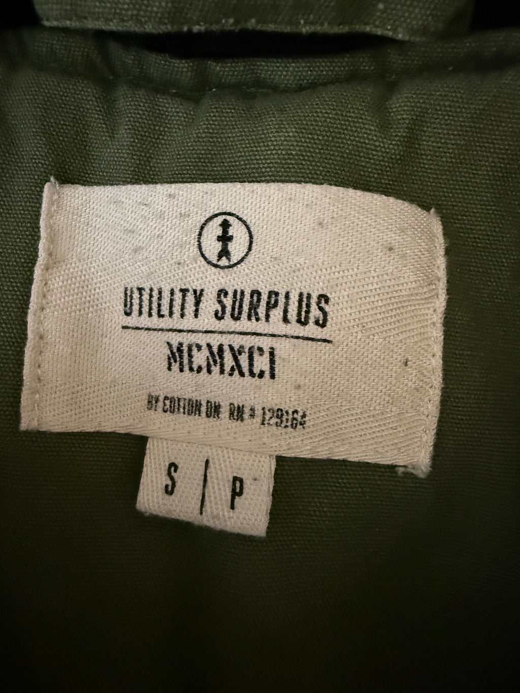 Cotton On Utility Surplus Khaki Quilted Parka - Small