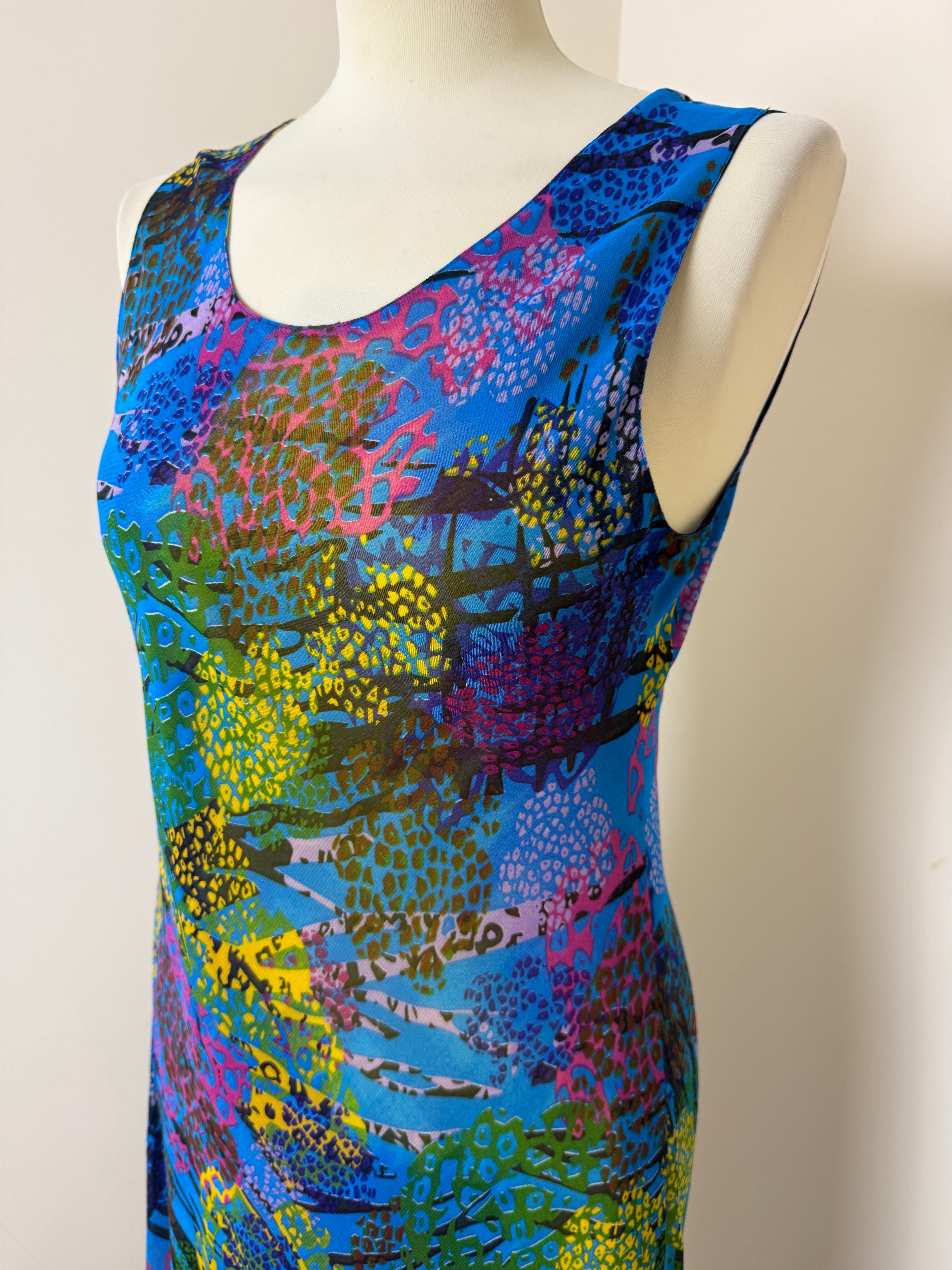 Casa Mia Exclusive Abstract Print Sleeveless Maxi Dress