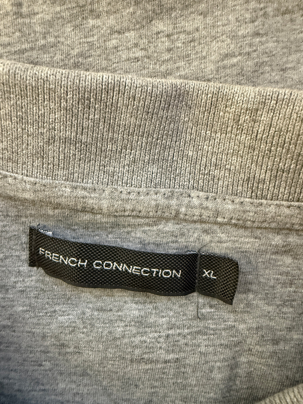 French Connection Grey Cotton Polo Shirt XL Classic Short Sleeve