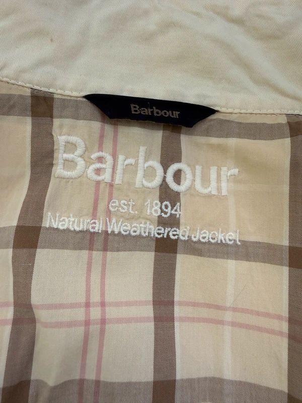 Barbour Lemon Cotton Utility Jacket Fitted Zip Stud Storm Flap UK10