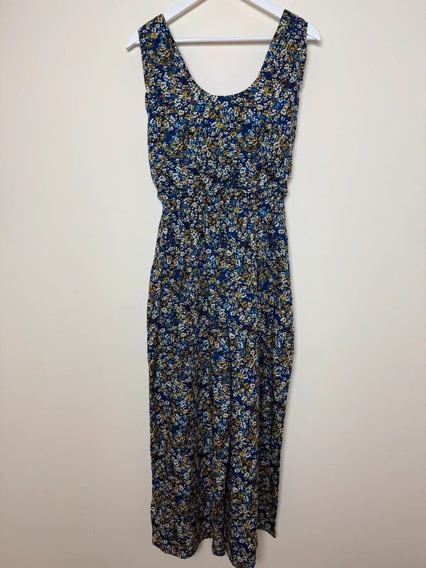 Thought Floral Ditsy Jumpsuit Wide Leg Boho V Neck UK 12
