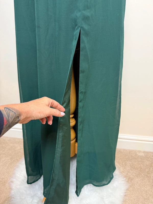 JJ's House Emerald Green Full Length Ballgown - Size 12