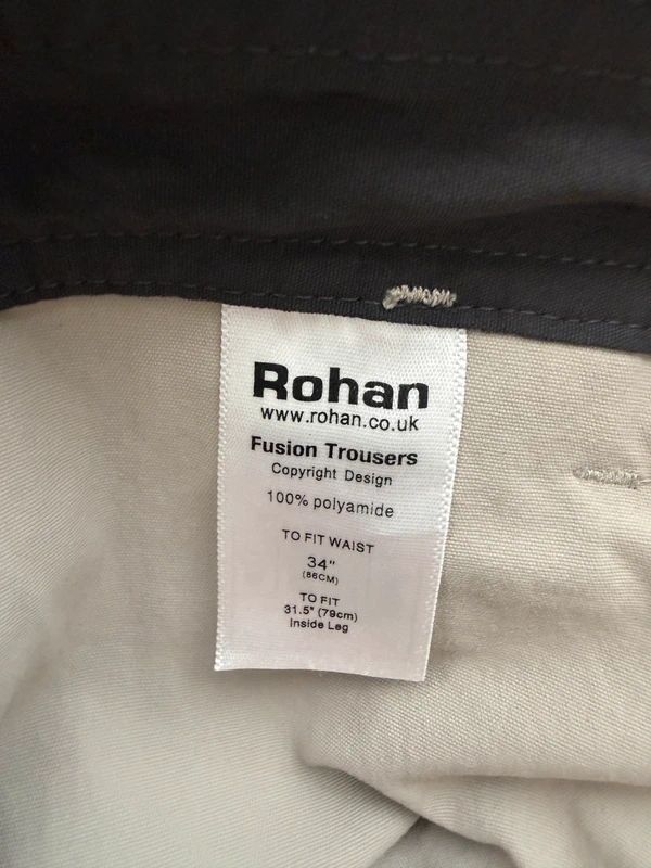 Rohan Fusion Trousers Beige Outdoor Travel Quick Dry Water Repellent W34 L31