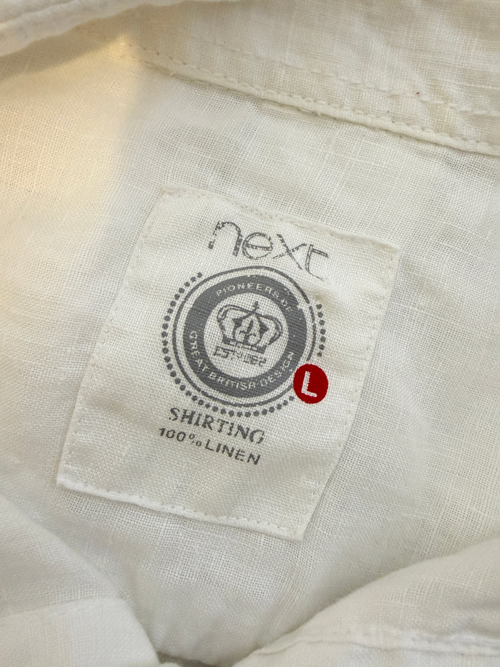Next White 100% Linen Short Sleeve Shirt Mens Large