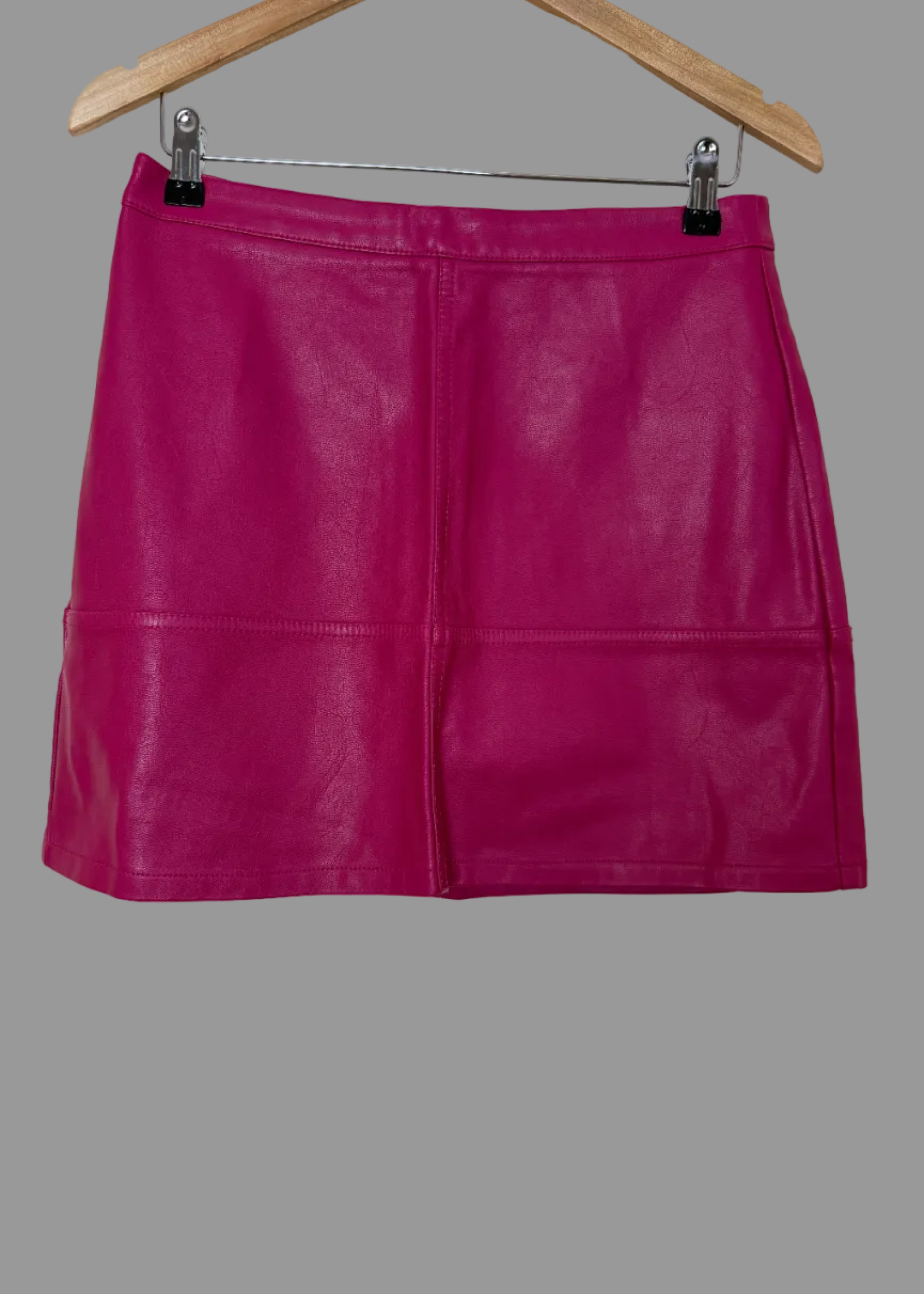 New Look Pink Faux Leather Mini Skirt UK12