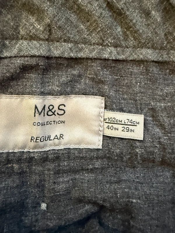 M&S Corduroy Trousers Camel Straight Leg Cotton Regular Fit W40 L29