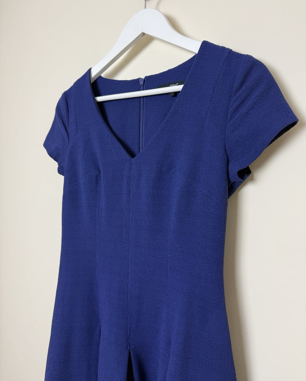 Next Violet Fit & Flare Skater Style V Neck Cap Sleeve Dress - UK6