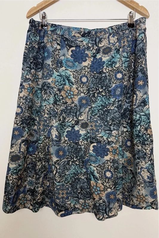 Honor Millburn at EWM Women’s Corduroy A-Line Skirt UK16 – Blue Casual Midi Skirt