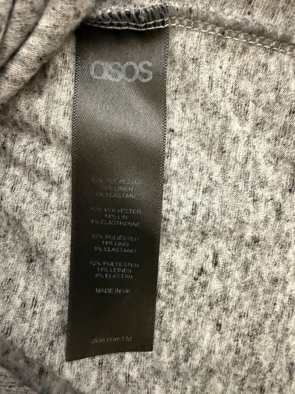 ASOS Petite Grey Marl Jersey Maxi Dress Twist Front Side Split UK6