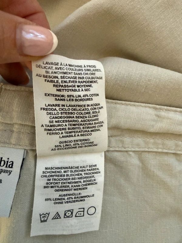 Columbia Linen Trousers Wide Leg Drawstring Embroidered UK12