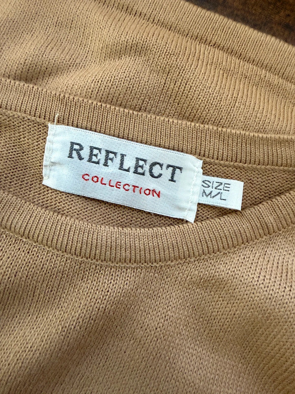 Reflect Collection Vintage Camel Floral Embroidered Jumper  - M/L