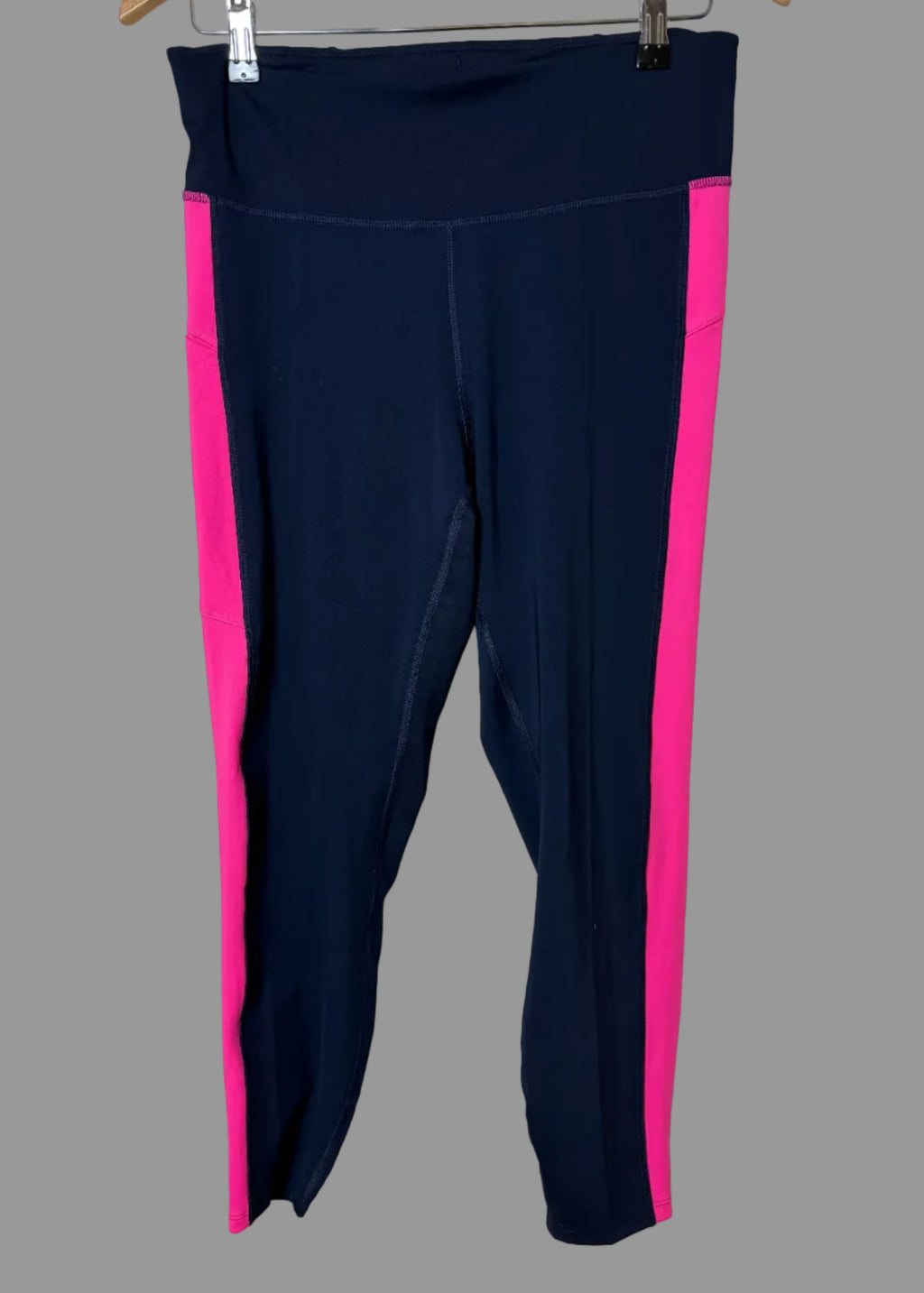 M&S Goodmove Navy Pink Cropped Gym Leggings UK12 Activewear