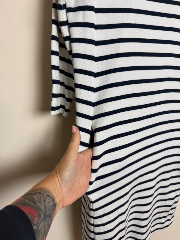 The White Company Black & White Breton Dress - Size 12