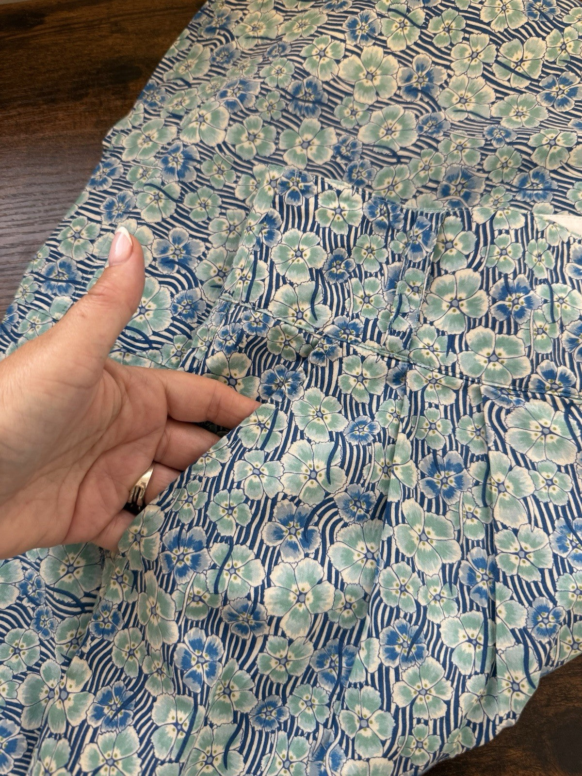 Marc O’Polo Blue Green Floral Skirt - UK 10