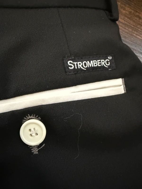 Stromberg Mijas Black Golf Trousers 38 Reg Stretch Performance Moisture Wicking