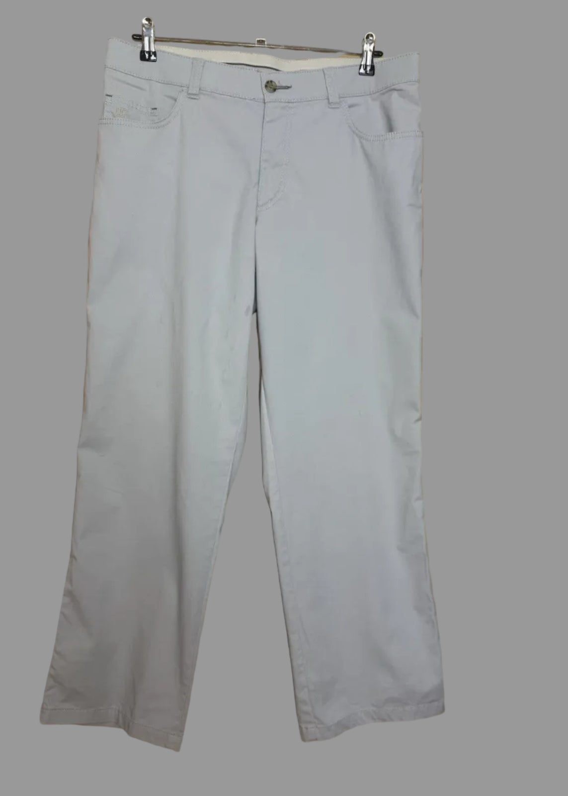 Hattric Grey Stretch Regular Fit Chinos with NonSlip Waistband - W34/L28