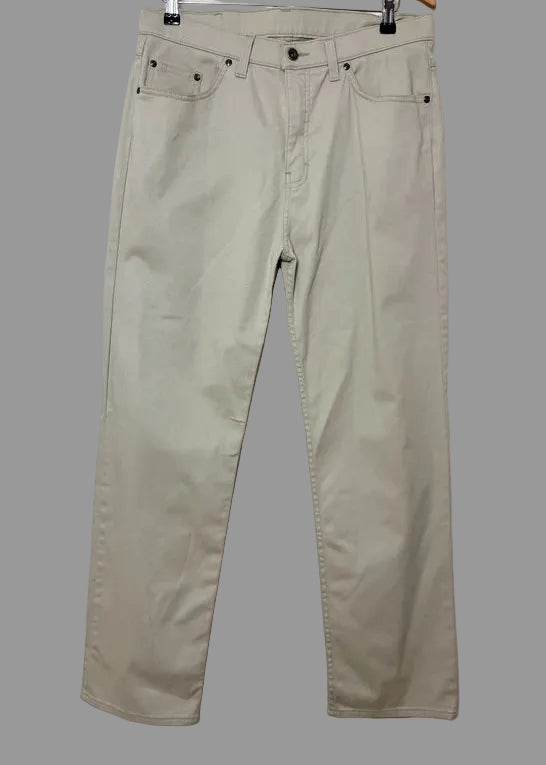 M&S Beige Straight Leg Jeans W34 L31 Premium Grade Denim