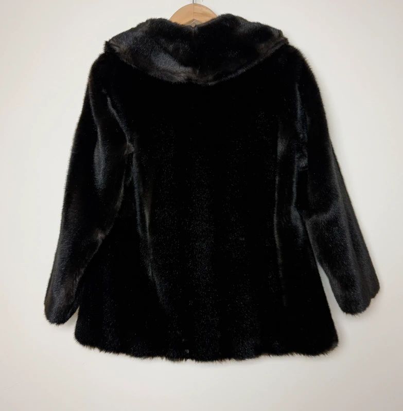 Vintage J-Teff Ltd Tissavel France Simulated Mink Fur Boxy Coat - Medium