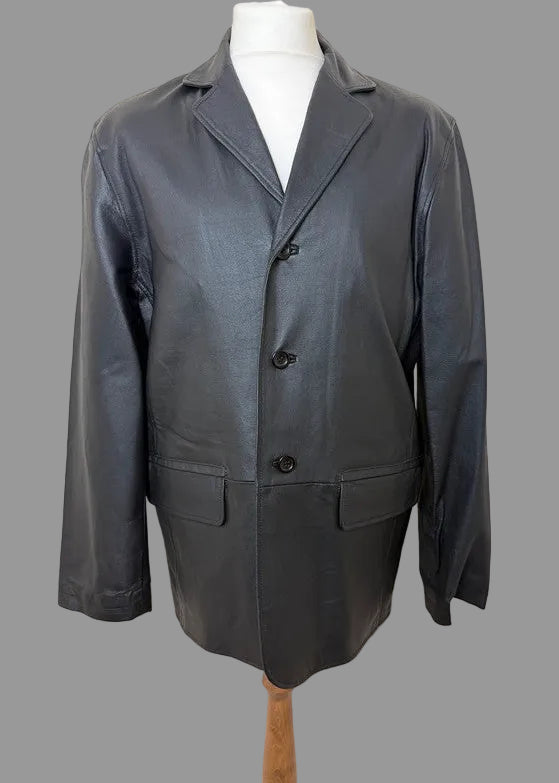 Angelo Litrico Black Nappa Soft Leather Jacket - Medium