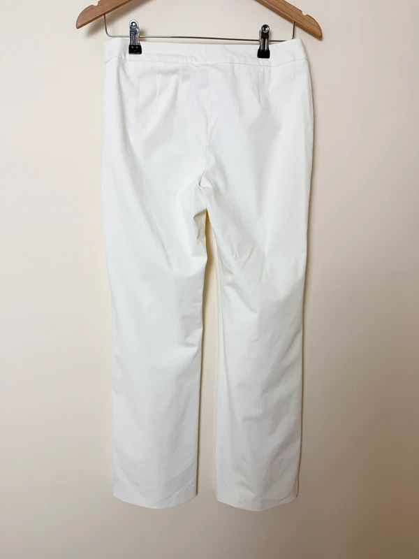 Madeleine White Tailored Trousers UK10 Smart Dress Pants Straight Leg