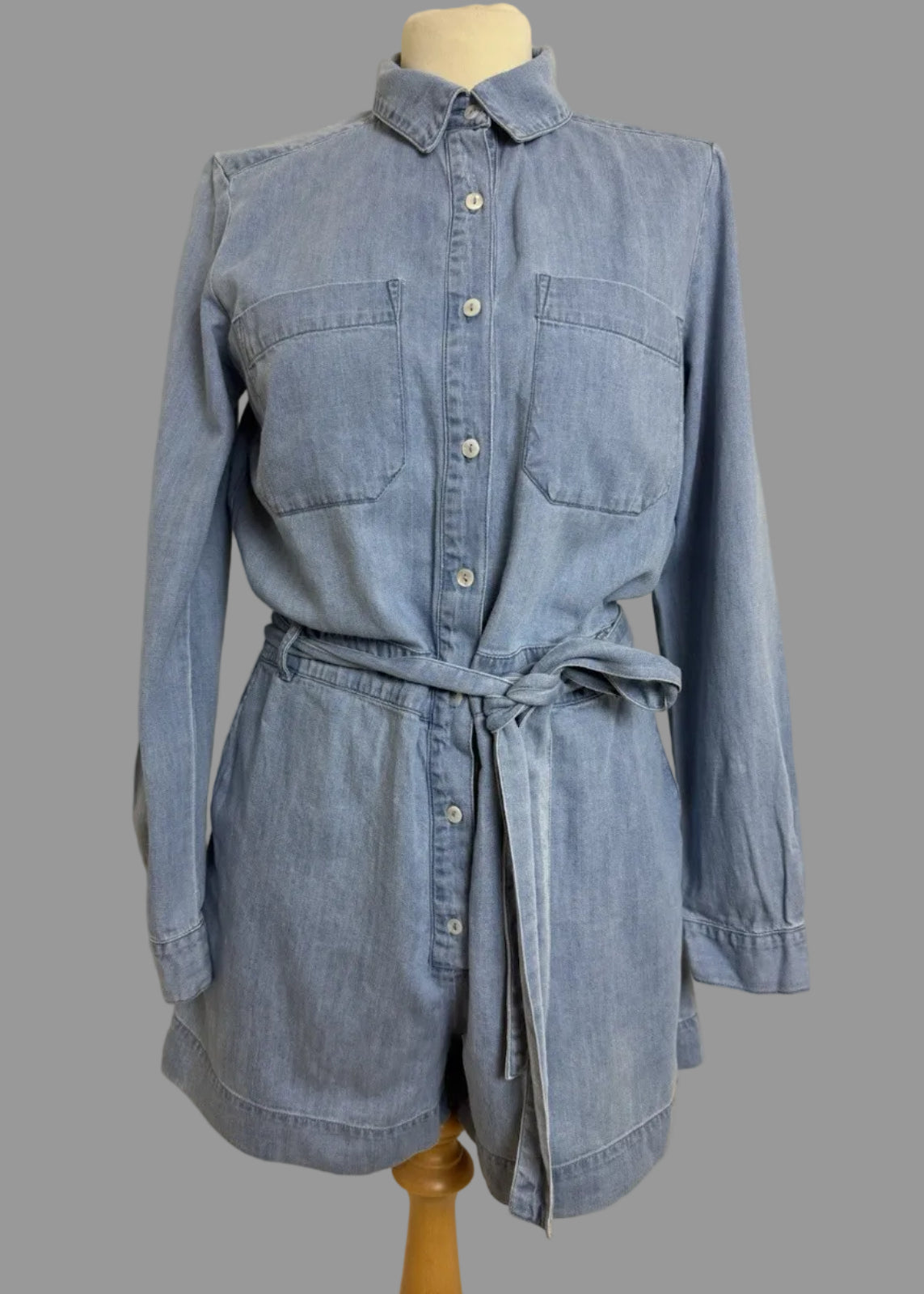 Great Plains Denim Long Sleeve Playsuit - UK10
