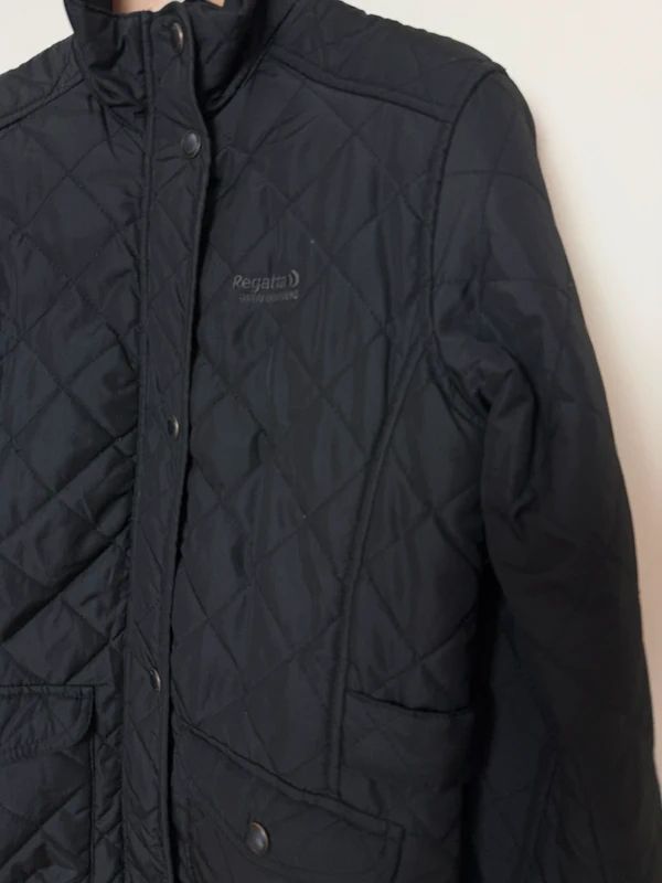 Regatta Tarah Black Diamond Quilted Water Repellent Coat - UK12