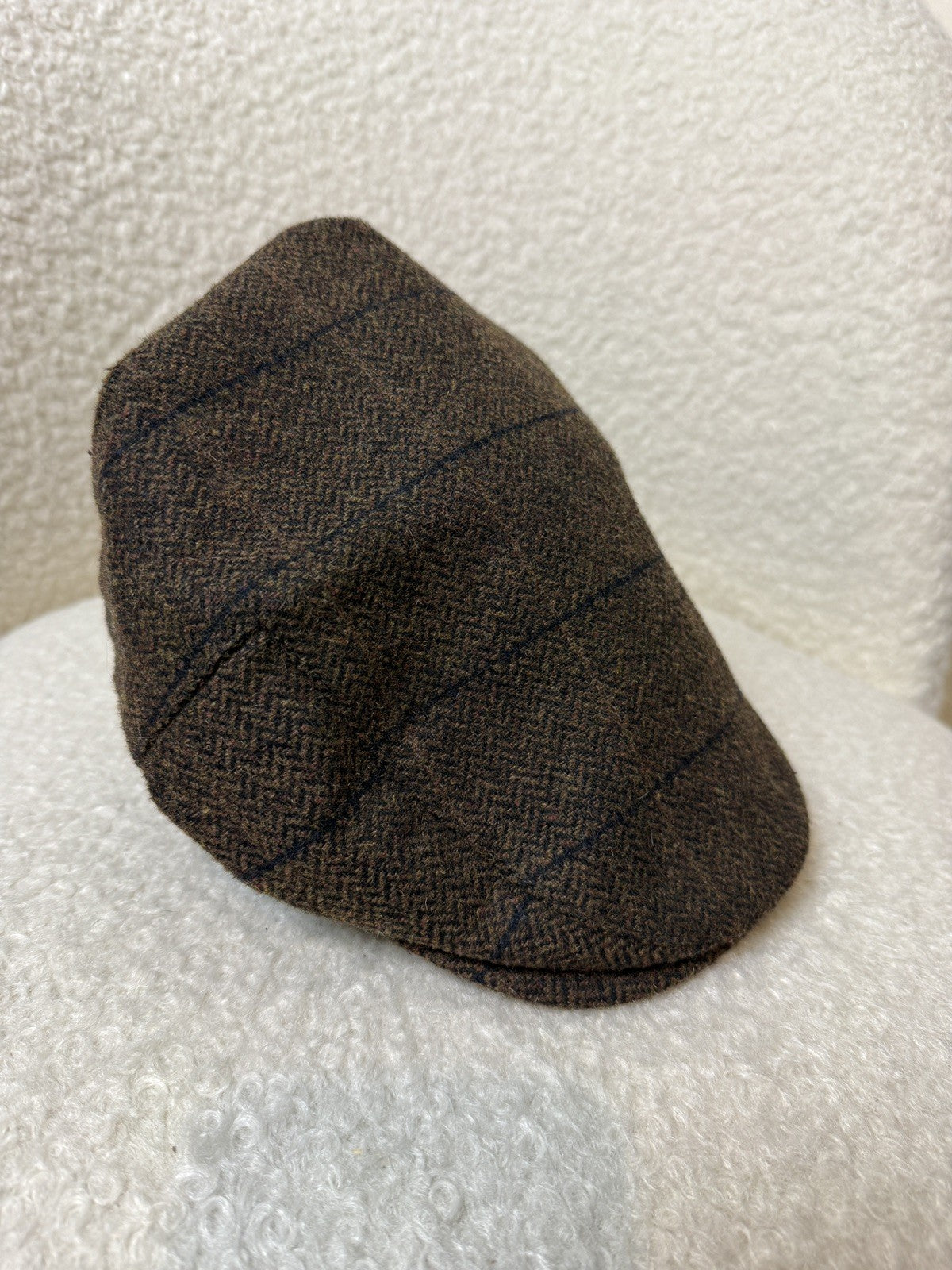 Mens Lion Wool Flat Cap Peaky Blinders Traditional Brown Check Lined