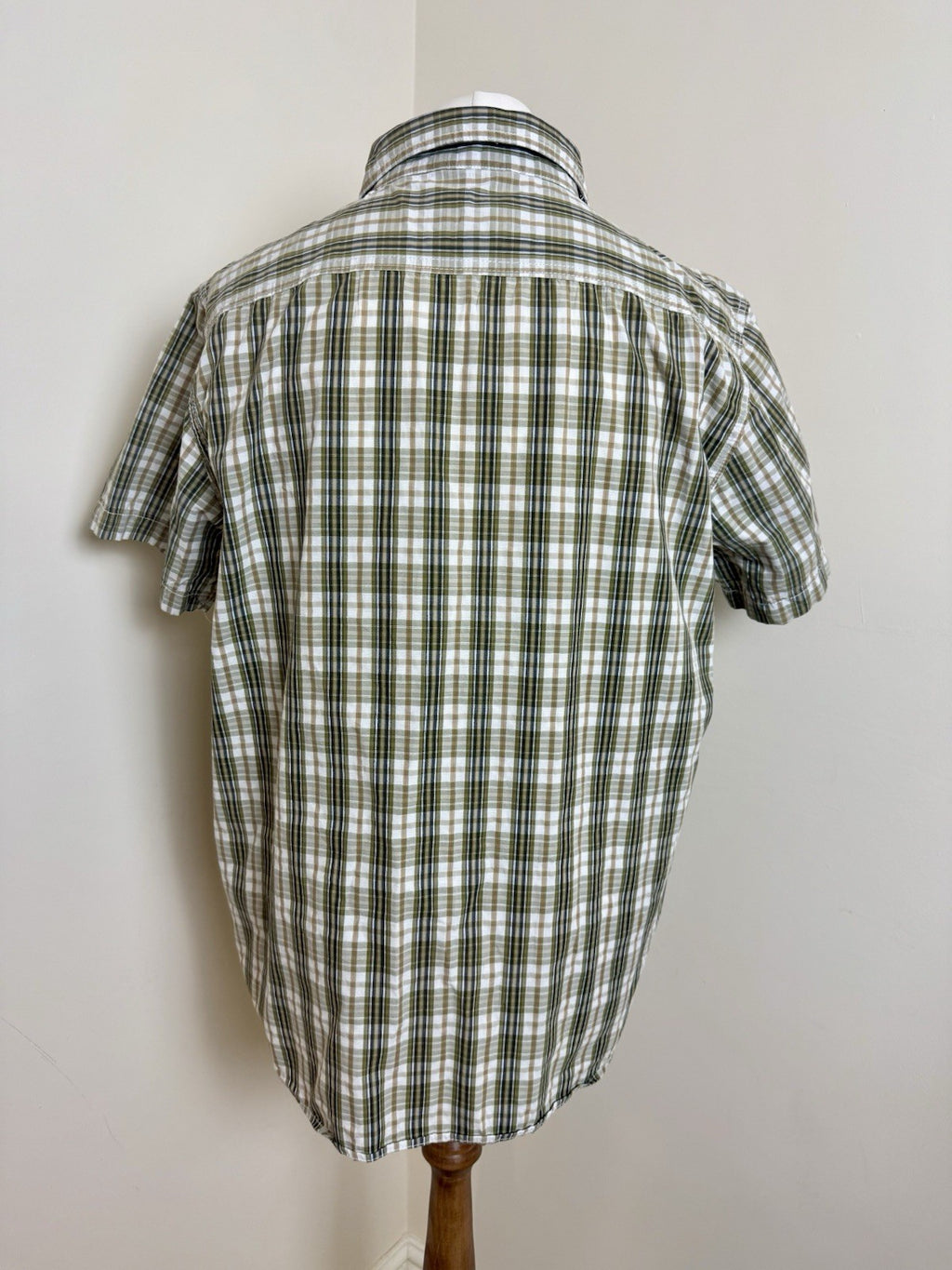 Peter Storm Khaki Green Checked Short Sleeve Shirt - XL