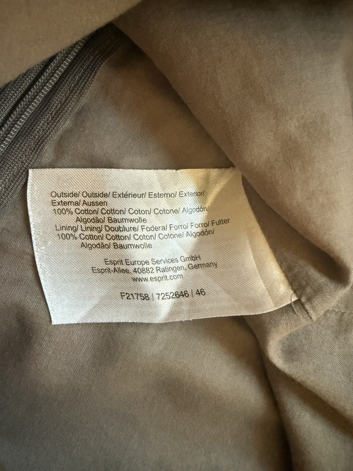 Esprit Brown Floral Cotton Summer Dress - UK 10