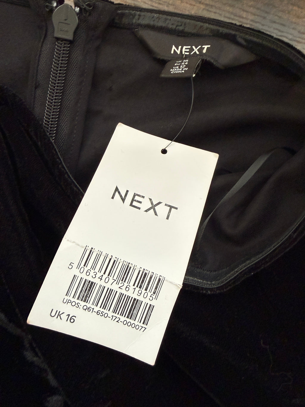 NEXT Black Velvet Pearl Bow Corset Bandeau Top  UK16