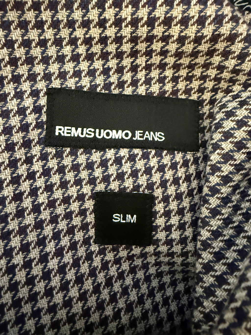 Remus Uomo Navy White Houndstooth Slim Fit Blazer 42R