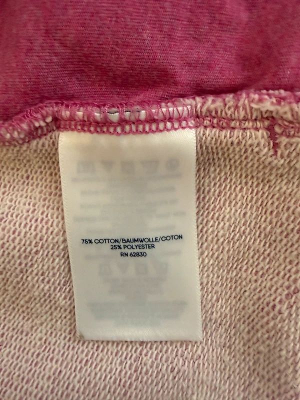 Lands End Serious Sweats Pink Zip Fleece Jacket Cotton Blend Medium