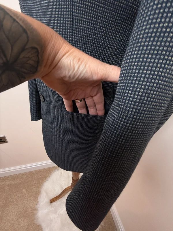 Remus Uomo Grey Wool Blend Blazer Houndstooth Slim Fit 36R