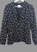 Vila Black Floral Print Single Breasted Lightweight Blazer - UK10
