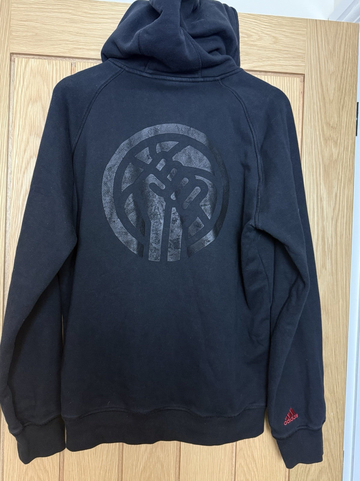 Adidas Marquee Black Pouch Pocket Oversized Basketball Hoodie - Small