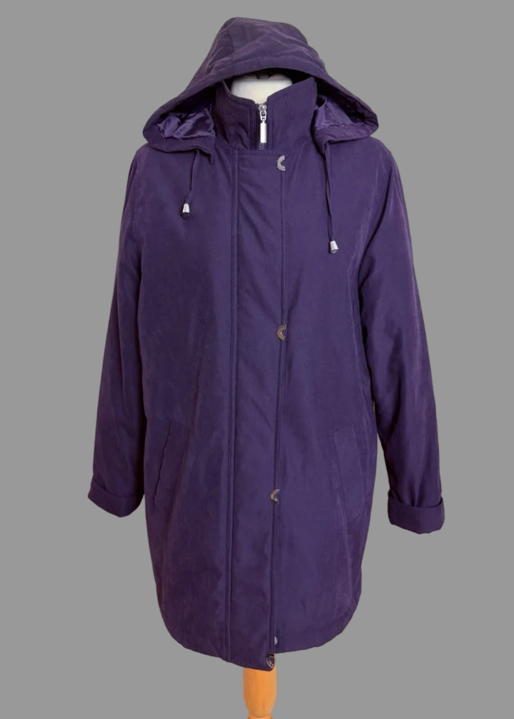 Classics Purple Quilted Winter Coat with Detachable Hood - UK12