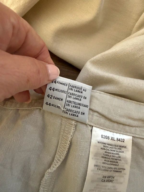 Columbia Linen Trousers Wide Leg Drawstring Embroidered UK12