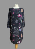 Joules Lyris Floaty Lined Black Woodland Floral Tunic Style Dress - Size 10