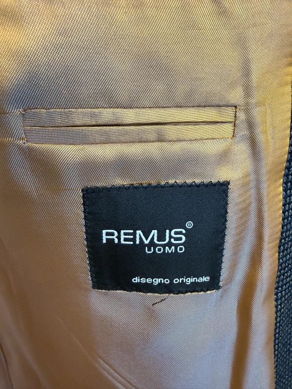 Remus Uomo Grey Wool Blend Blazer Houndstooth Slim Fit 36R
