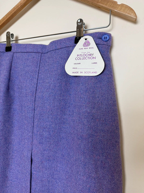 Pitlochry Knitwear of Scotland Vintage BNWT Lilac Wool Pencil Skirt - UK8