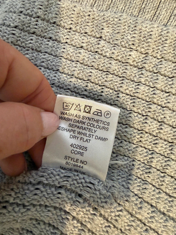 Mia Moda Light Grey Chunky Knit Waterfall Cardigan - Medium