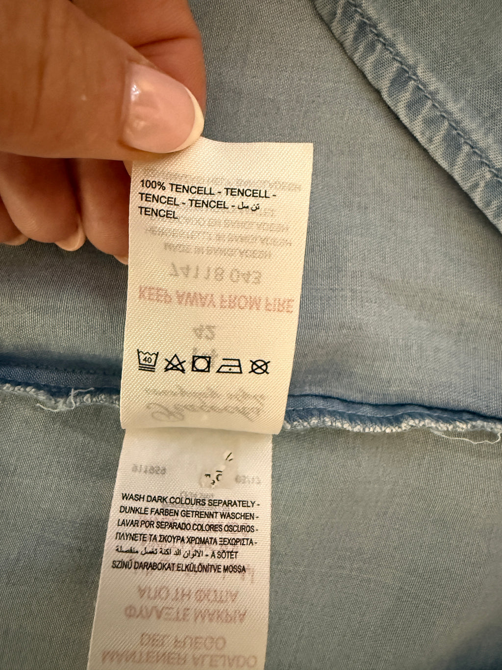 Peacocks Blue Chambray Bardot Dress UK14 Tencel Summer Midi
