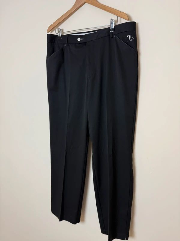 Stromberg Mijas Black Golf Trousers 38 Reg Stretch Performance Moisture Wicking