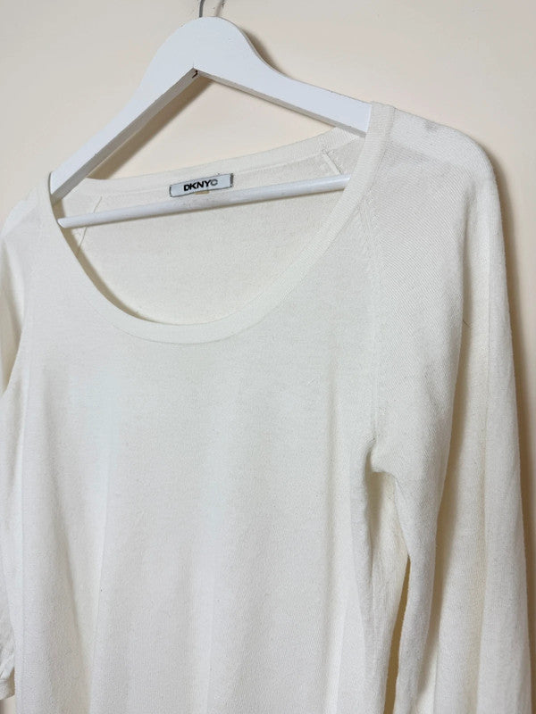 DKNY White Knit Top  - Medium